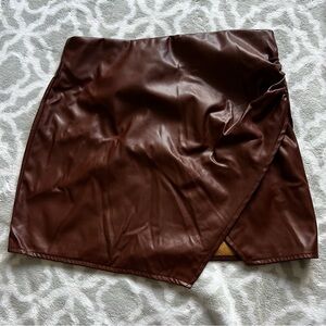 HYFVE Chocolate Faux Leather Skirt